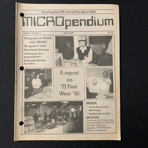 TEXAS INSTRUMENTS TI 99/4A Micropendium magazine March 1990 retro computing