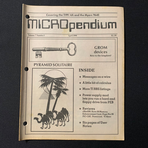 TEXAS INSTRUMENTS TI 99/4A Micropendium magazine April 1990 retro computing