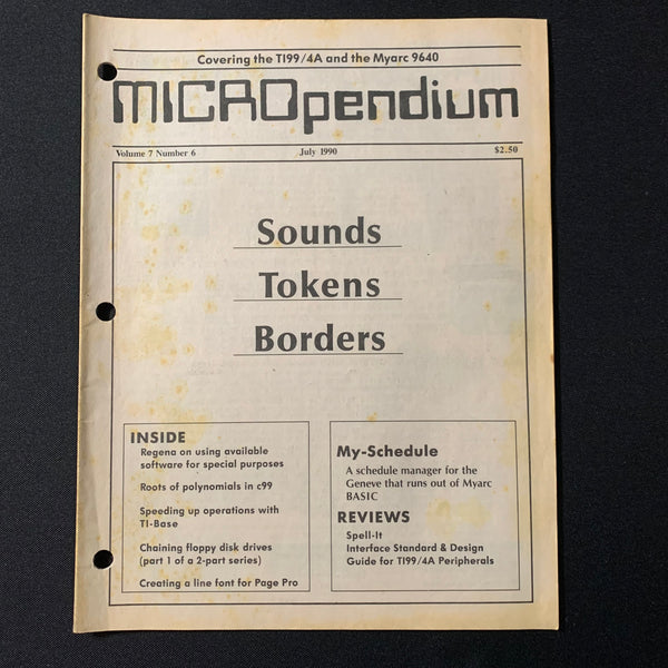 TEXAS INSTRUMENTS TI 99/4A Micropendium magazine July 1990 retro computing