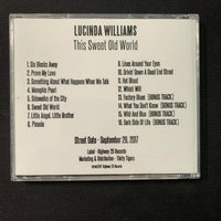 CD Lucinda Williams 'This Sweet Old World' (2017) rare advance promotional promo