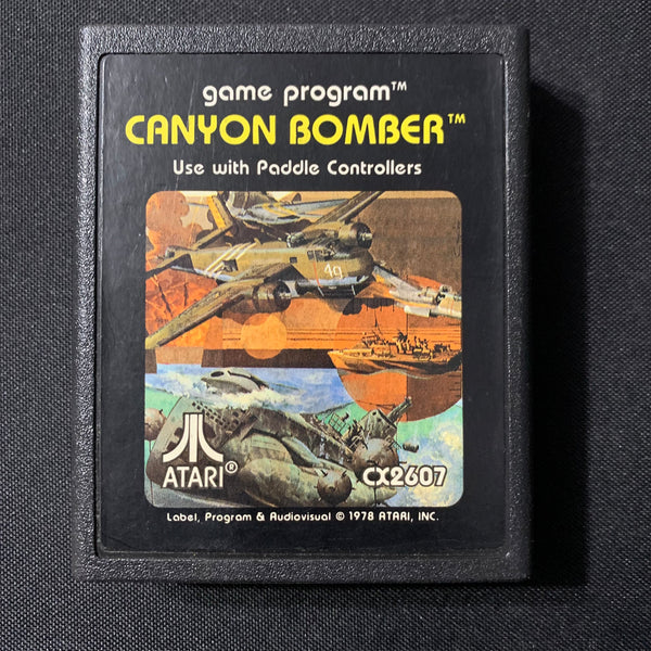 ATARI 2600 Canyon Bomber tested video game cartridge graphic label paddle game
