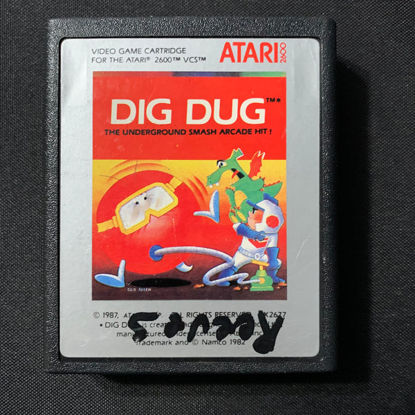 ATARI 2600 Dig Dug tested video game cartridge 1987 arcade classic works