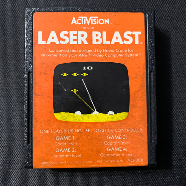 ATARI 2600 Laser Blast tested video game cartridge Activision David Crane 1981