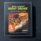 ATARI 2600 Night Driver graphic label tested video game cartridge CX2633