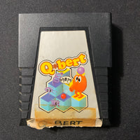 ATARI 2600 QBert tested video game cartridge bad label arcade classic retro fun