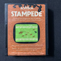 ATARI 2600 Stampede tested Activision video game cartridge cattle lasso rope