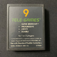 ATARI 2600 Super Breakout Sears Telegames text label 1978 tested game cartridge