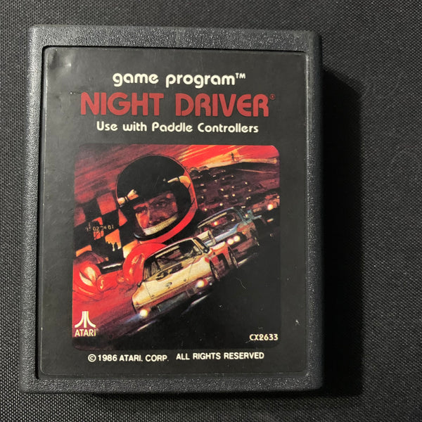 ATARI 2600 Night Driver tested 1986 label video game cartridge