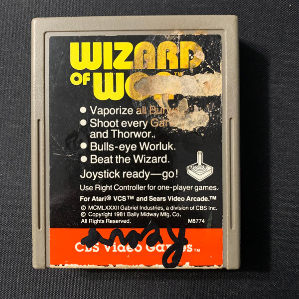 ATARI 2600 Wizard of Wor tested video game cartridge arcade classic bad label