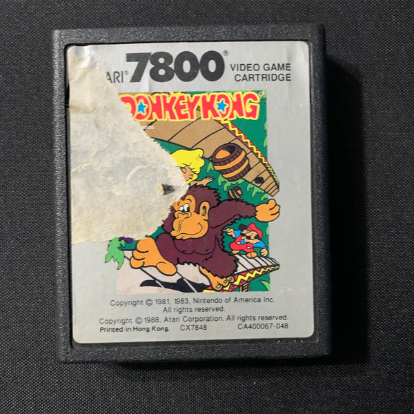 ATARI 7800 Donkey Kong tested video game cartridge arcade fun damaged label