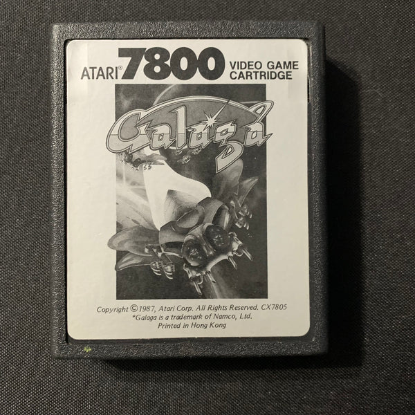 ATARI 7800 Galaga tested video game cartridge arcade space action fun retro