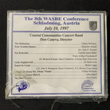 CD Coastal Communities Concert Band '8th WASBE Conference' (1997) symphonic Austria