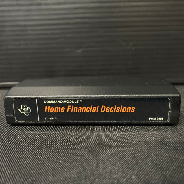 TEXAS INSTRUMENTS TI 99/4A Home Financial Decisions (1979) tested cartridge black label