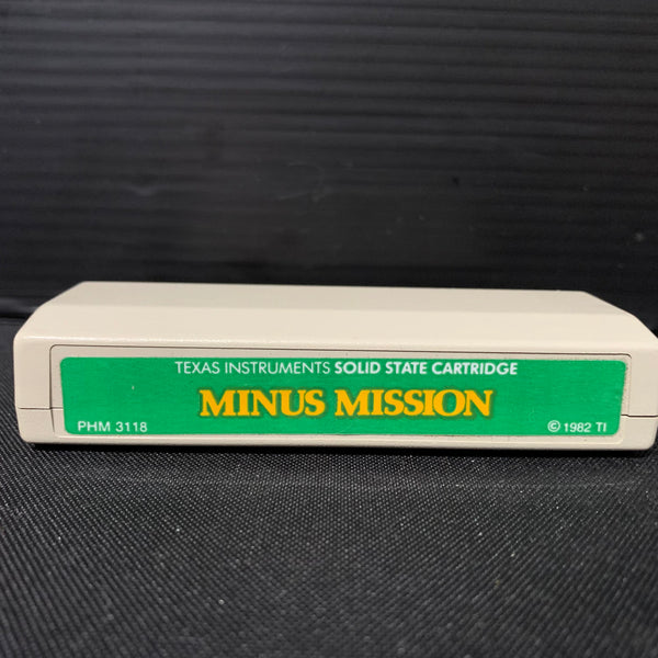 TEXAS INSTRUMENTS TI 99/4A Minus Mission (1982) green label tested cartridge