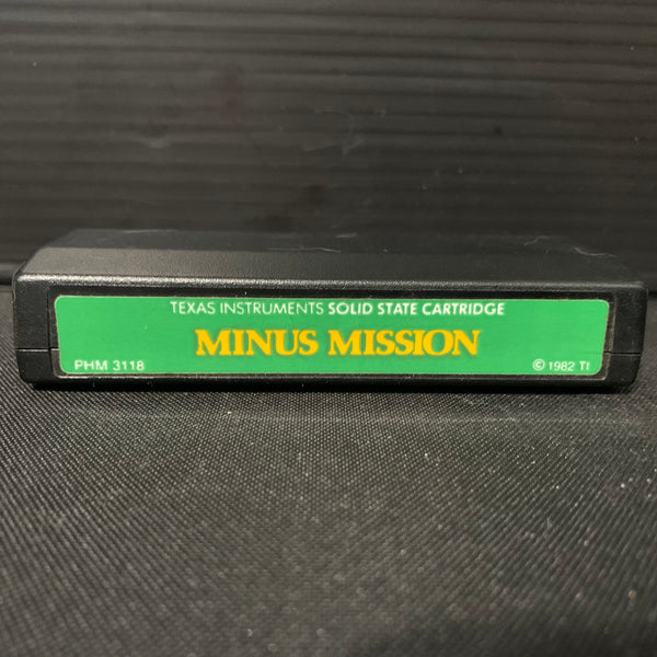 TEXAS INSTRUMENTS TI 99/4A Minus Mission (1982) tested math game cartridge green label