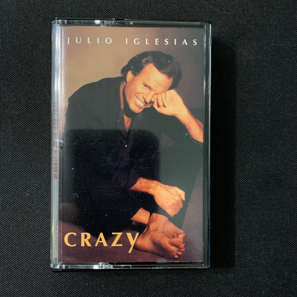 CASSETTE Julio Iglesias 'Crazy' (1994) Dave Koz, Art Garfunkel, Dolly Parton, Sting, Lucio Dalla
