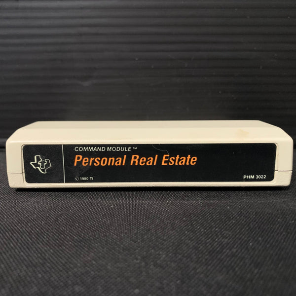 TEXAS INSTRUMENTS TI 99/4A Personal Real Estate (1980) cartridge black label wht shell