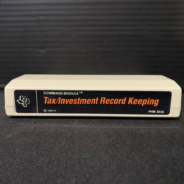 TEXAS INSTRUMENTS TI 99/4A Tax/Investment Record Keeping (1980) cartridge white
