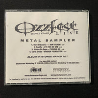 CD Ozzfest Second Stage Live Metal Sampler (2001) Ozzy Osbourne, Soulfly, Earth Crisis