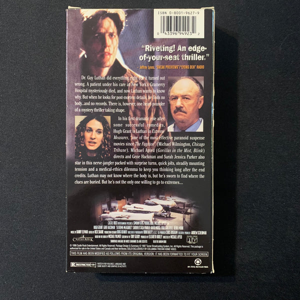 VHS Extreme Measures (1996) Hugh Grant, Gene Hackman, Sarah Jessica Pa ...