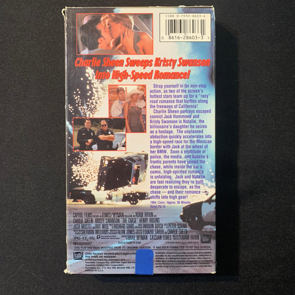 VHS The Chase (1994) Charlie Sheen, Kristy Swanson, Henry Rollins – The ...