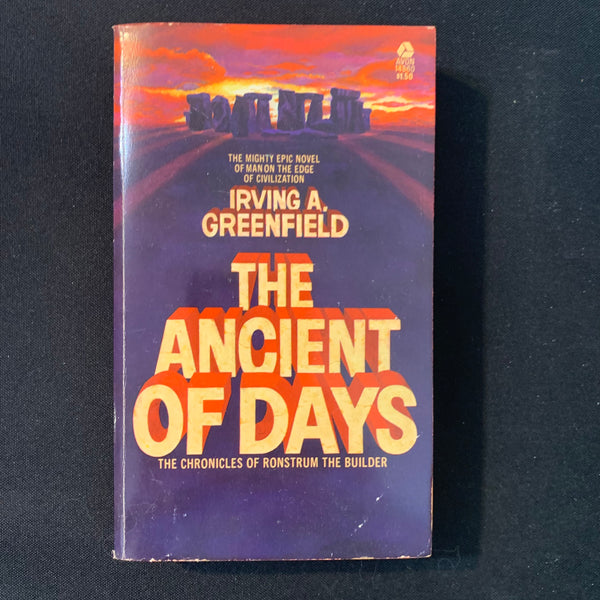 BOOK Irving A. Greenfield 'Ancient of Days' (1973) PB Avon fantasy