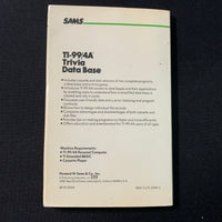 TEXAS INSTRUMENTS TI 99/4A Trivia Data Base (1984) BASIC programming